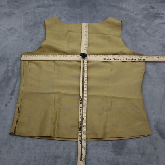 ISC Shirt Womens L Gold Sequin Sleeveless Scoop Neck Side Zip Casual Top - Picture 4 of 14